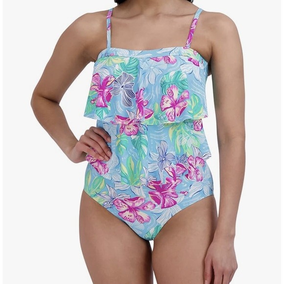 Parker Other - Stella Parker Women L Swimming Suit Tropical Floral 1 piece Multicolor NWT $108